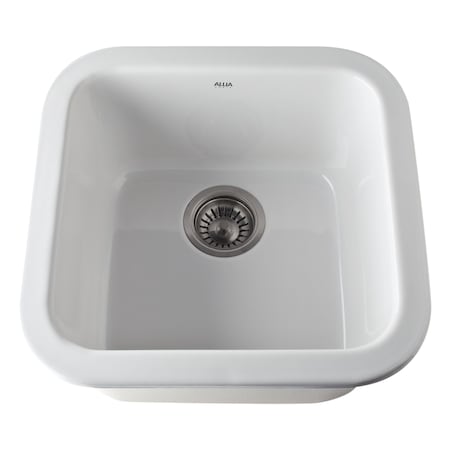 Allia 18 Fireclay Single Bowl Bar/Food Prep Kitchen Sink